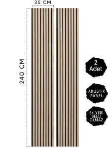 70x240 Cm Akustik Duvar Kaplama Paneli Eko-Lan-101