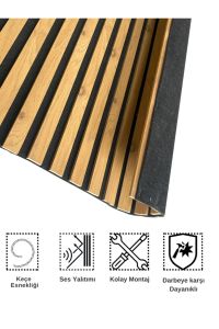 AHŞAP AKUSTİK DUVAR PANELİ 60 X 275 CM   ( LAN-334 )