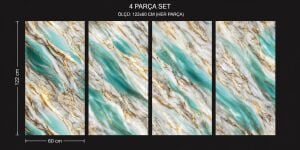 PVC MERMER OASİS GOLD ROCK 30118L/ 122X60- 4 PARÇA PANEL(1 ADET SİLİKON DAHİL)