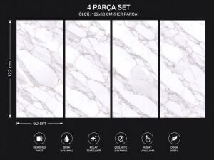 PVC MERMER POLYGOLD ROCK 30116L/ 122X60-4 PARÇA PANEL (1 ADET SİLİKON)