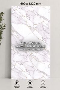PVC MERMER POLYGOLD ROCK 30116L/ 122X60-4 PARÇA PANEL (1 ADET SİLİKON)