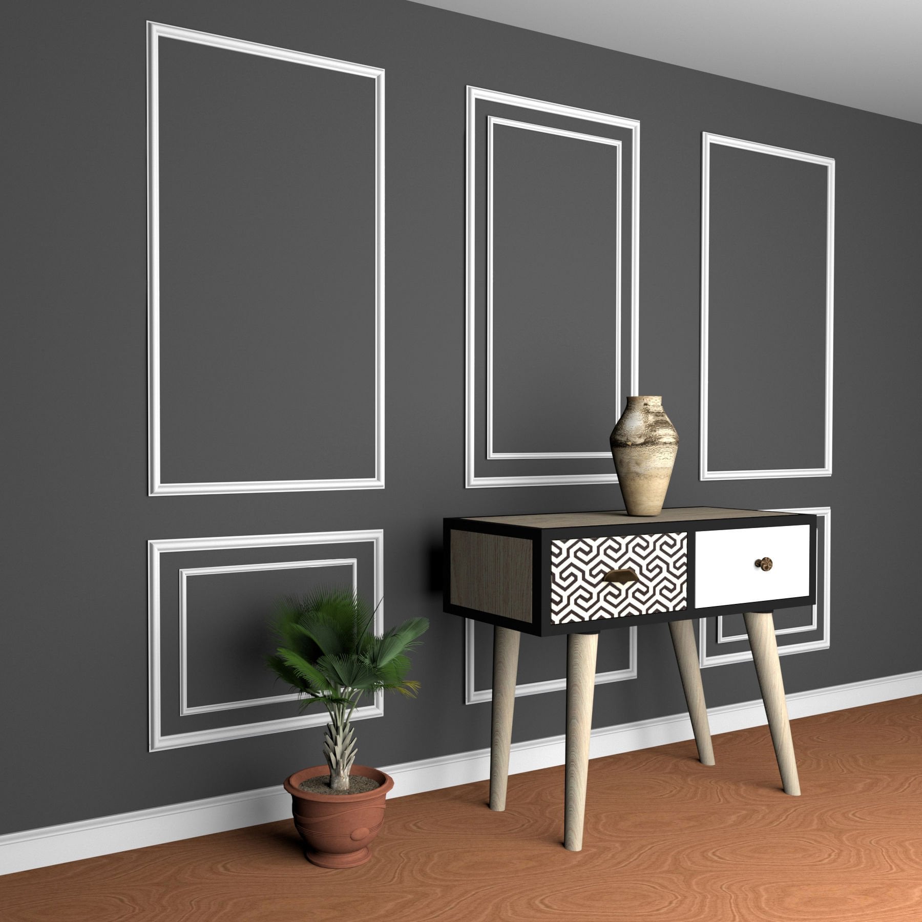 Walldeco Boyanabilir Sert Dekoratif Çıta Paketi-Hazır Kesimli- ÇP2