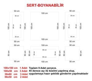 Walldeco Boyanabilir Sert Dekoratif Hazır Çıta Paketi-Hazır Kesimli- ÇP3