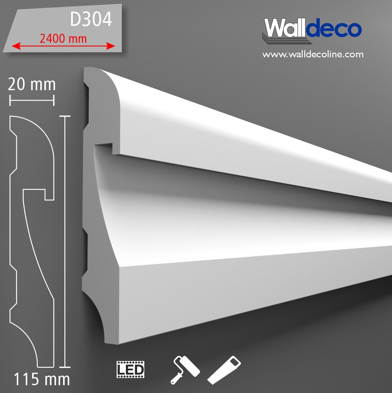 Walldeco Boyanabilir Sert Dekoratif Süpürgelik D-304